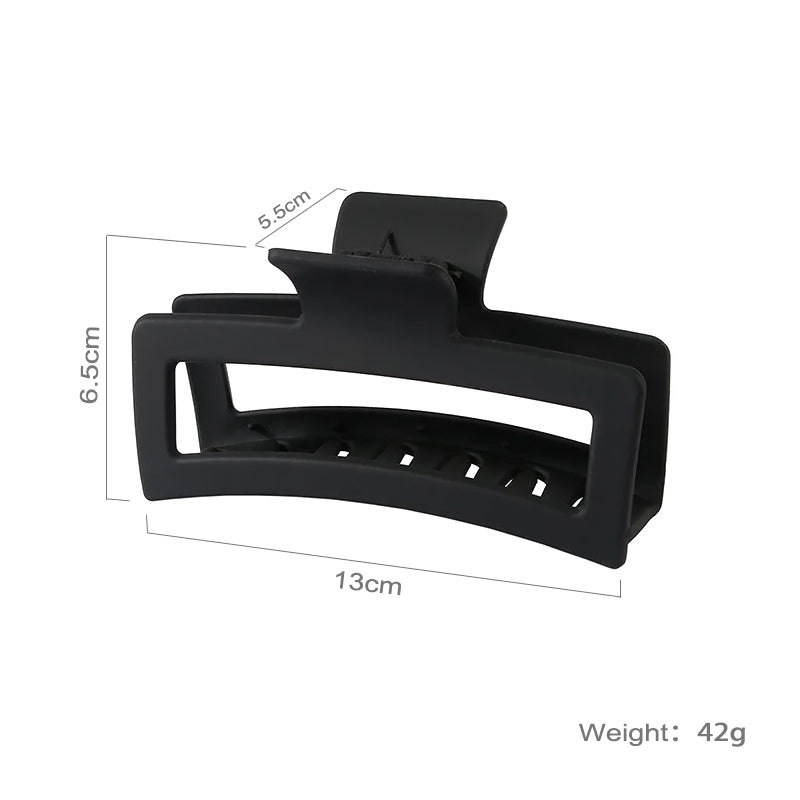 13CM Oversized Frosted Square Shark Clip – Thick Hair Accessory for Women & Girls