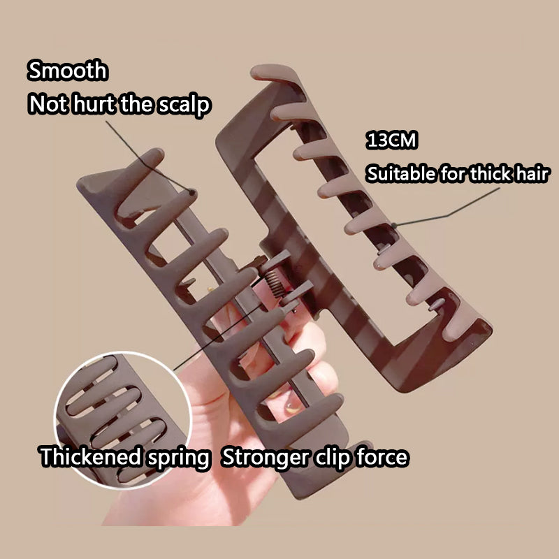 13CM Oversized Frosted Square Shark Clip – Thick Hair Accessory for Women & Girls