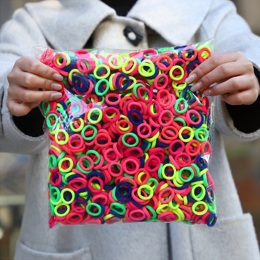 50Pcs/bag Colorful Basic Nylon Ealstic Hair Ties for Girls Ponytail