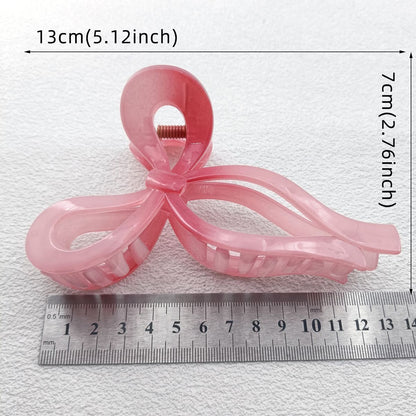 1PC 13cm Simple & Versatile Hollow Streamer Bow Claw Clip