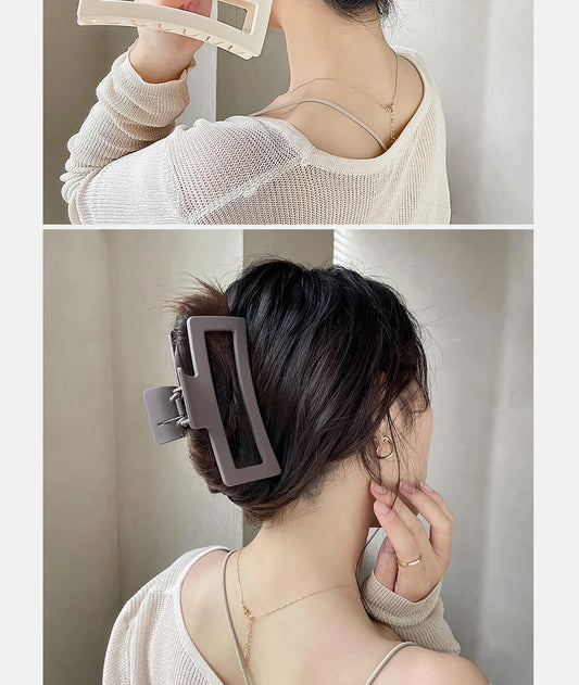 13CM Oversized Frosted Square Shark Clip – Thick Hair Accessory for Women & Girls