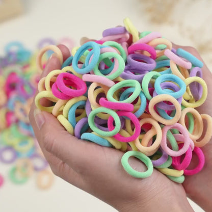 50Pcs/bag Colorful Basic Nylon Ealstic Hair Ties for Girls Ponytail